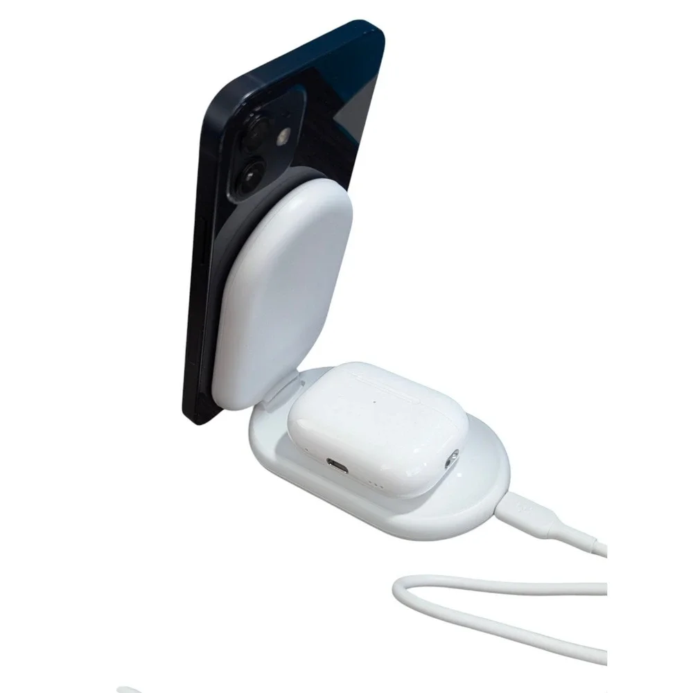 Bb. Belkin Boost Charge 2 In 1 Magnetic Foldable Charger Qi2 White‎ WIZ028